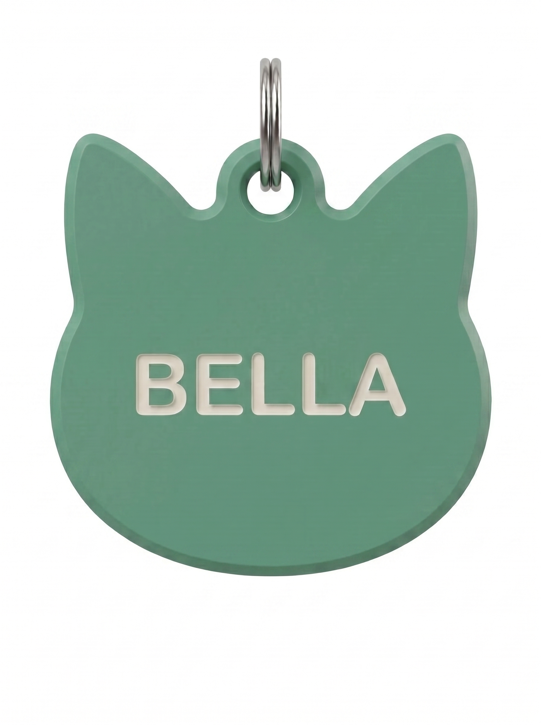 Modelo Cara de Gato da PET TAG KM com nome Bella