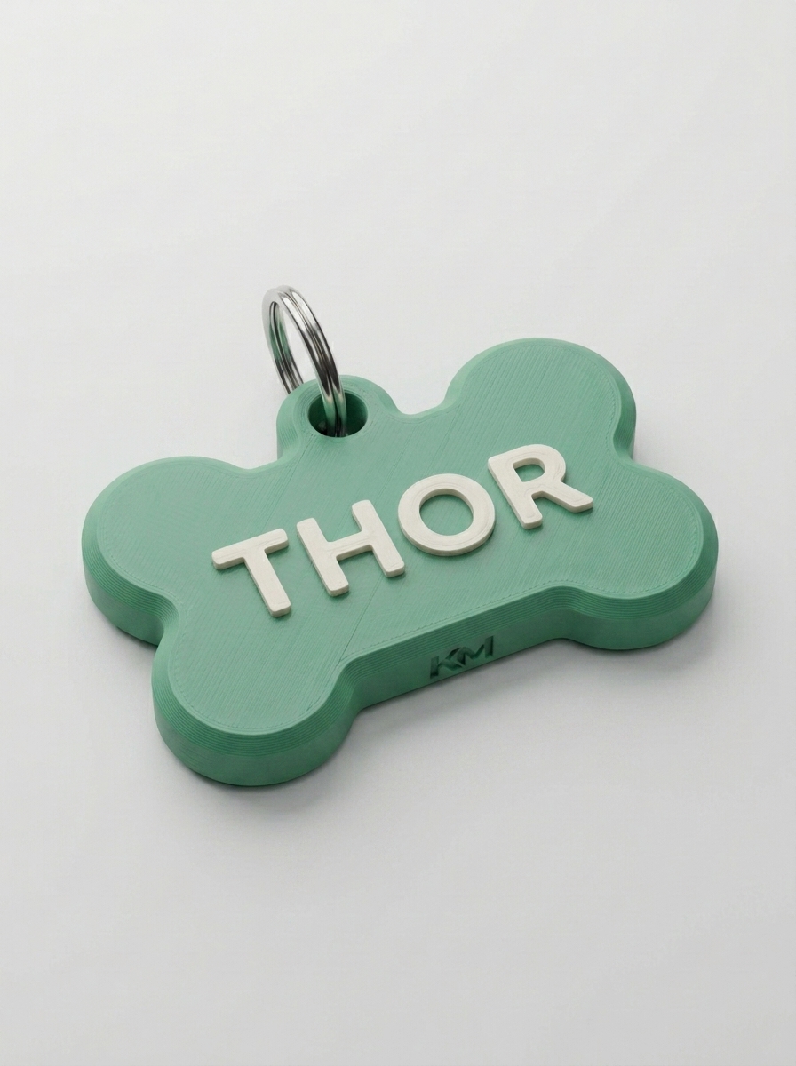 Modelo Osso da PET TAG KM com nome Thor